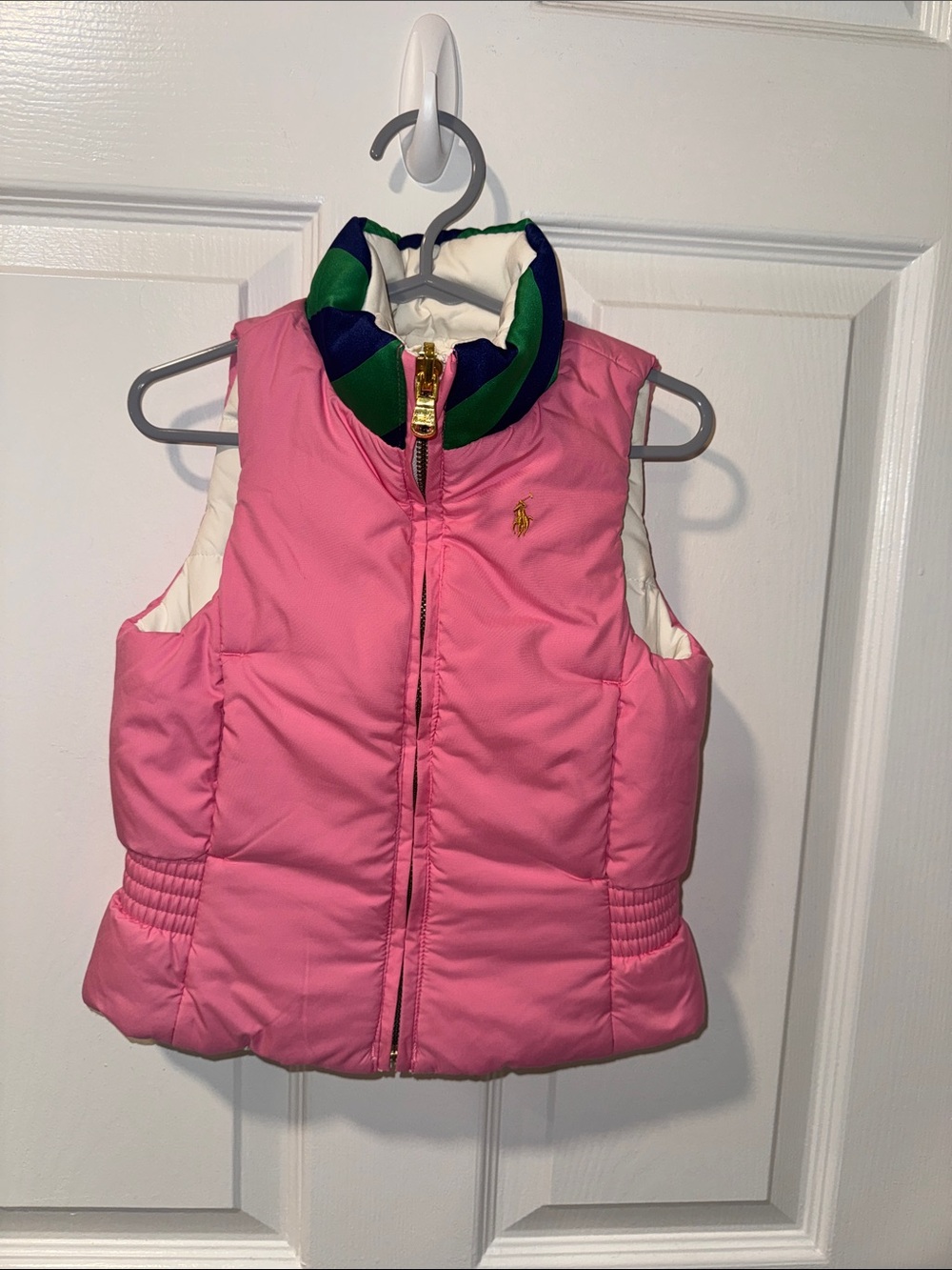 Ralph Lauren Pink Puffer Vest reversible Size 2t